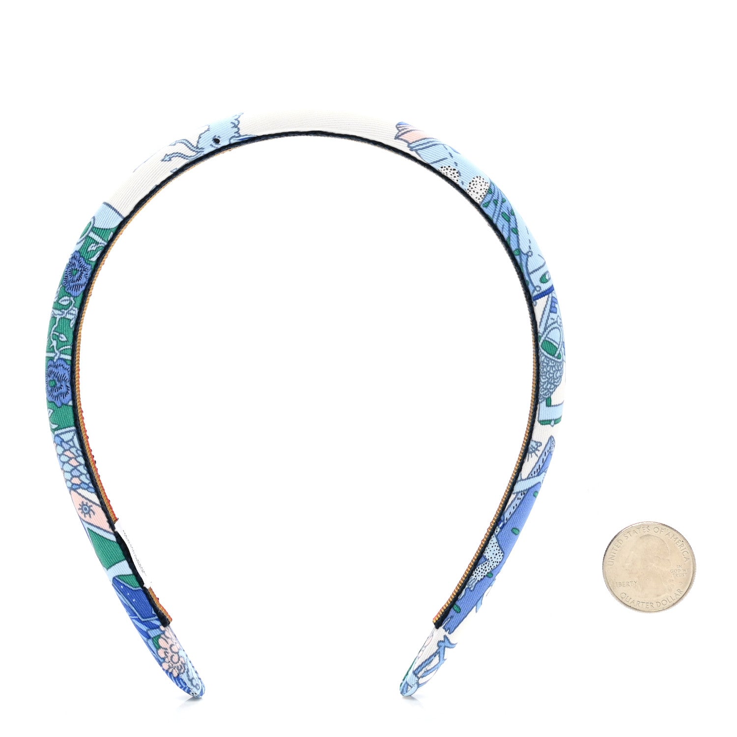 Hermes Silk Twill La Folle Parade Elsa Headband Bleu Jean 2 of 4