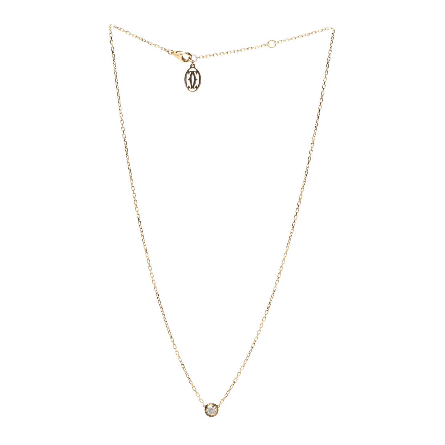 18K Yellow Gold Diamond LM D'Amour Pendant Necklace