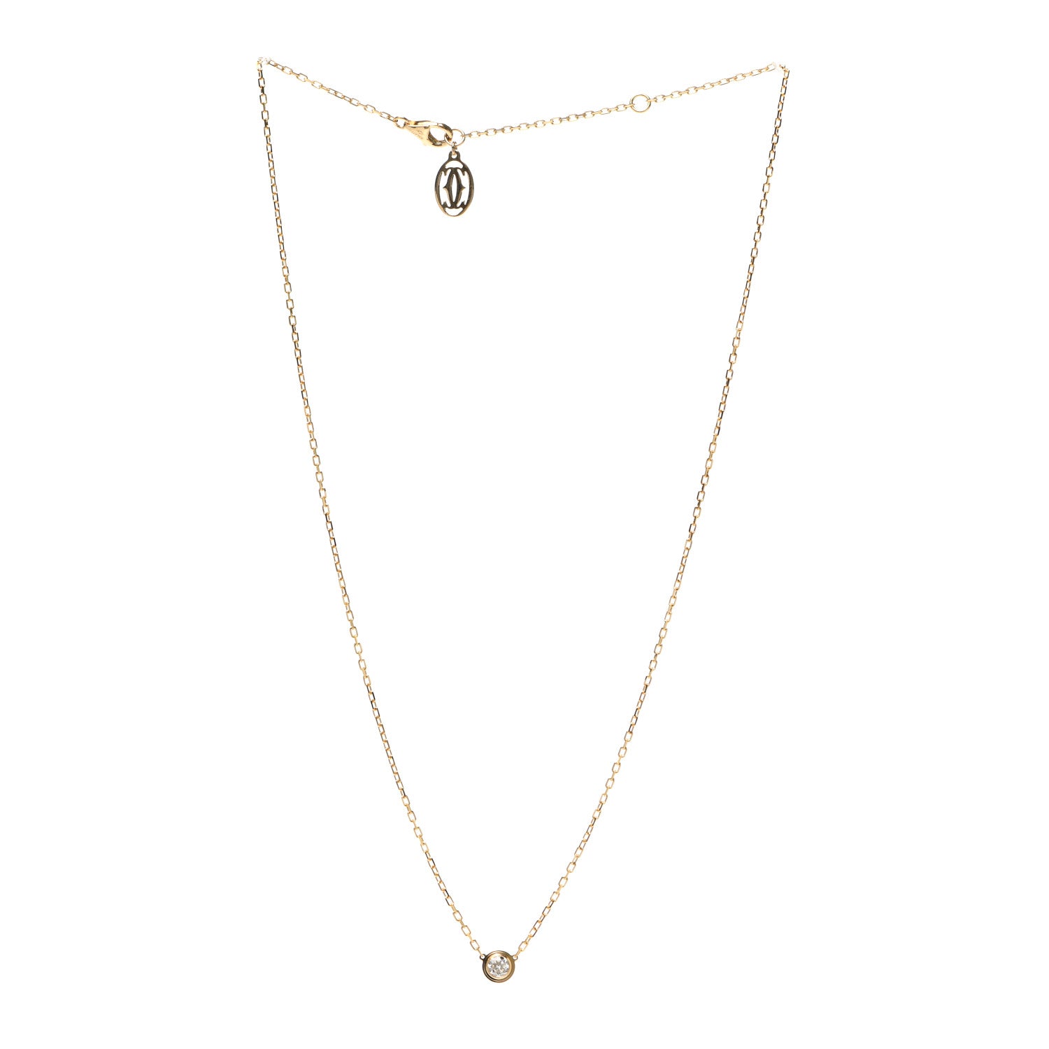 Cartier 18K Yellow Gold Diamond LM D'Amour Pendant Necklace 3 of 7