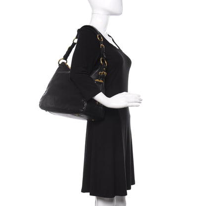 Prada Soft Calfskin Hobo Black 4 of 20