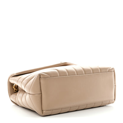 Saint Laurent Calfskin Y Quilted Monogram Small Loulou Chain Satchel Dark Beige 4 of 10