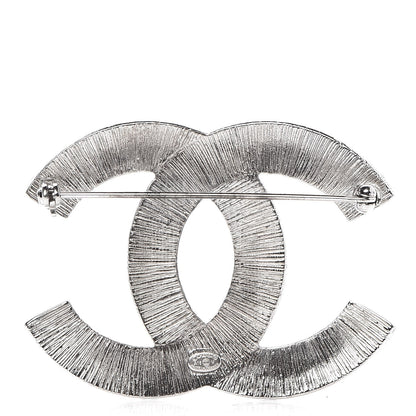 Chanel Baguette Crystal CC Brooch Silver 3 of 5