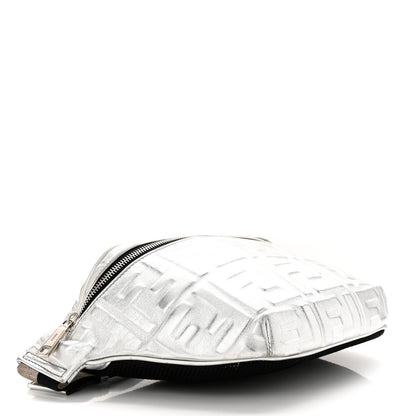 Fendi Vitello Catalan Mirror FF 1974 Embossed Belt Bag Argento 4 of 10