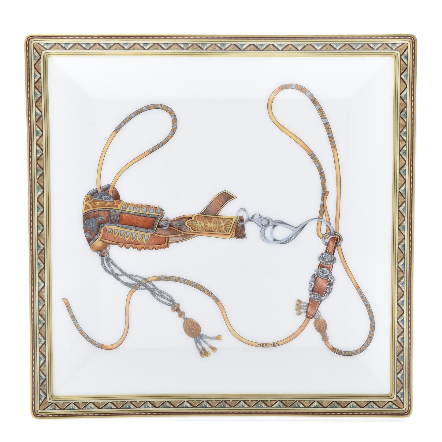 Porcelain Mosaique Au 24 Cheval d’Orient Square Plate