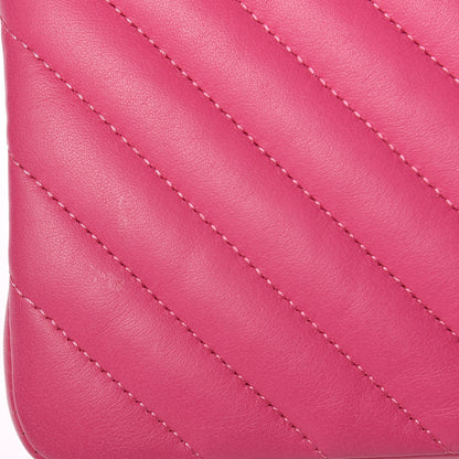 Chanel Lambskin Chevron Quilted Medium Double Flap Pink 10 of 11