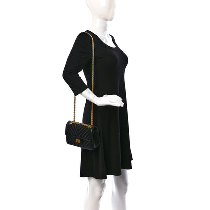Chanel Aged Calfskin Chevron Quilted 2.55 Reissue Mini Flap Black 2 of 10