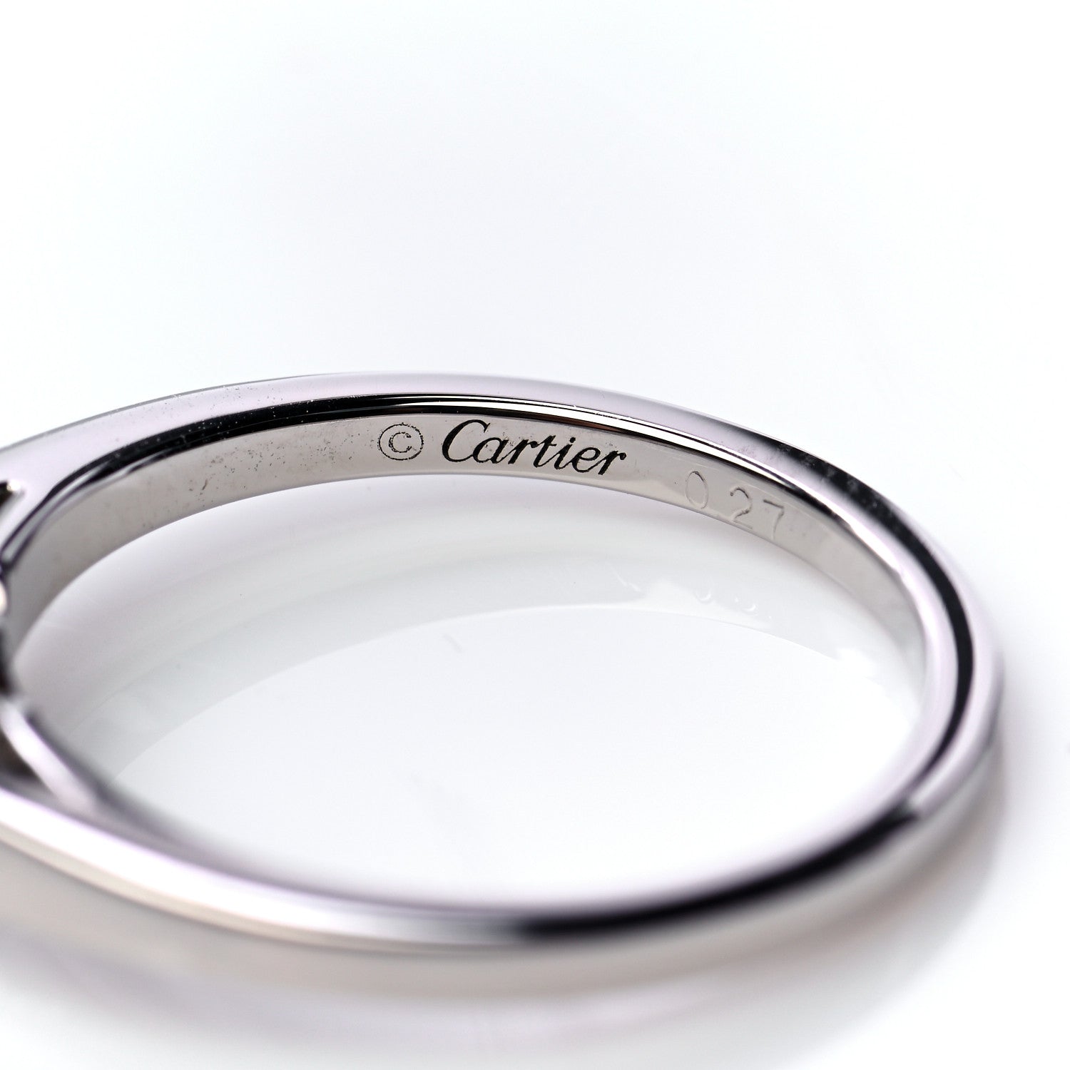 Cartier Platinum Diamond .27ct Ballerine Solitaire Engagement Ring 51 5.75 5 of 6