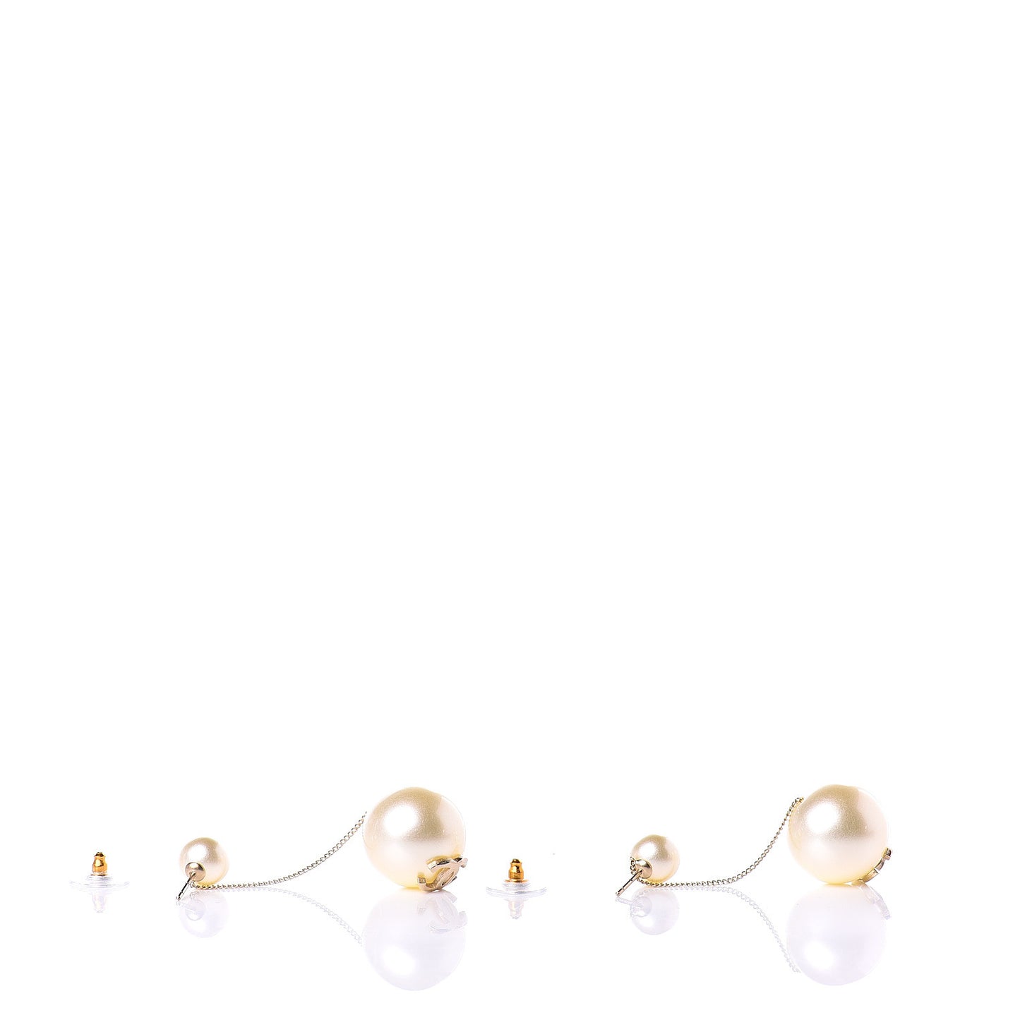 Pearl CC Drop Earrings Gold