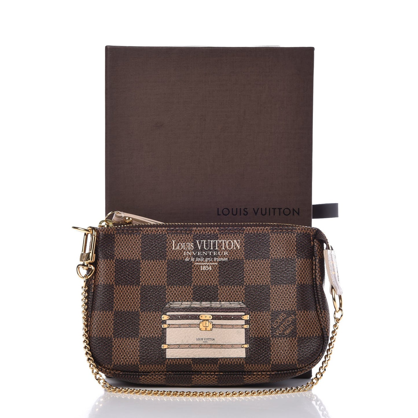 Damier Ebene Trunks and Locks Mini Pochette Accessories