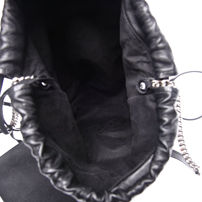 Saint Laurent Lambskin Star Printed Teddy Drawstring Bag Black 5 of 12