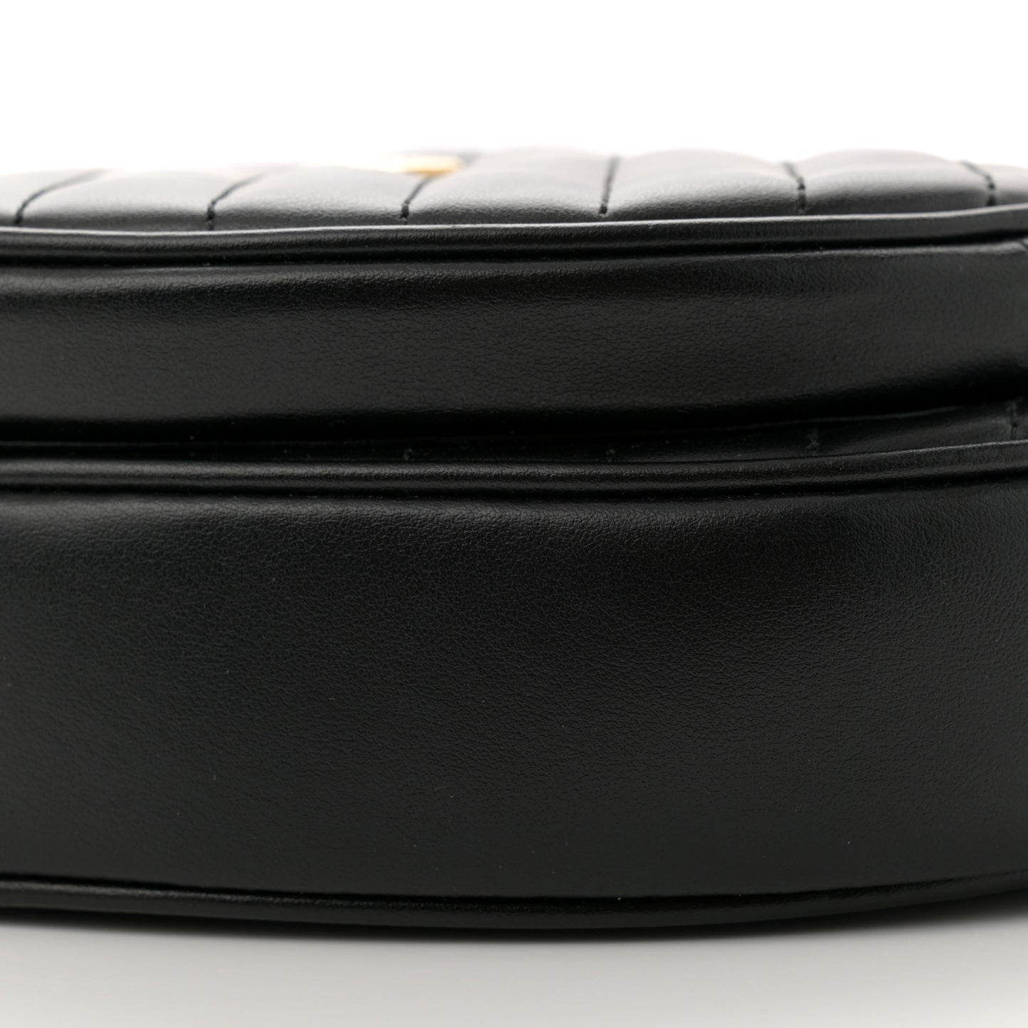 Calfskin Matelasse Diagonal Mini Interlocking G Heart Shoulder Bag Black