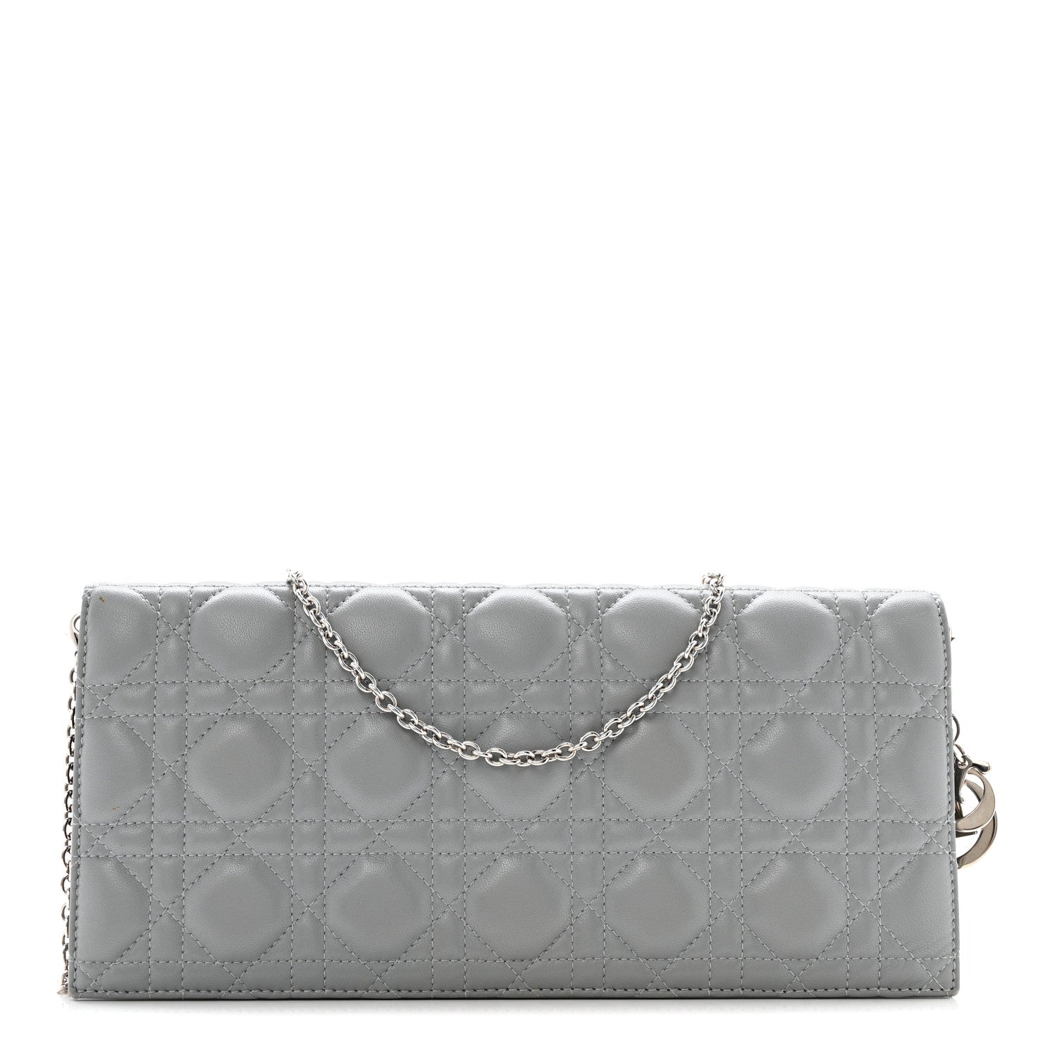 Christian Dior Lambskin Cannage Lady Dior Convertible Clutch Grey 1 of 16