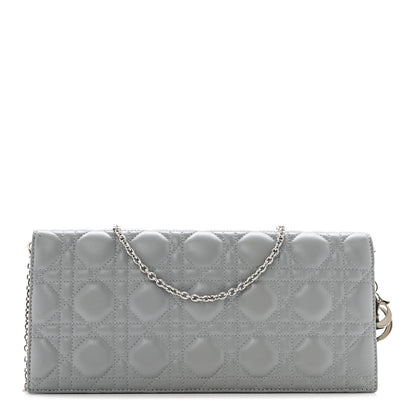 Christian Dior Lambskin Cannage Lady Dior Convertible Clutch Grey 1 of 16