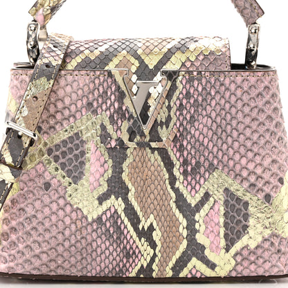 Louis Vuitton Metallic Snakeskin Capucines Mini Dore 9 of 15