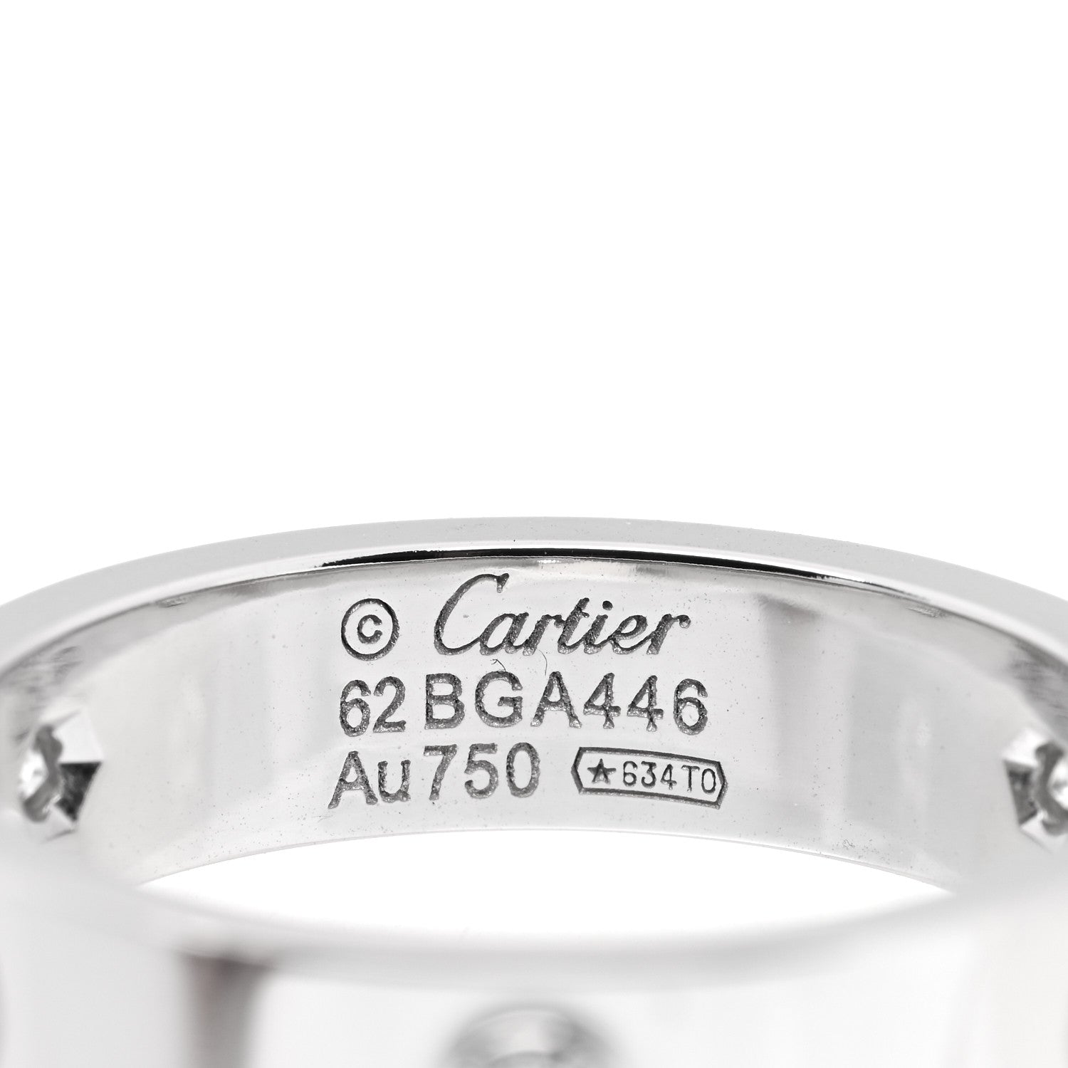 Cartier 18K White Gold 3 Diamond 5.5mm LOVE Ring 62 10 4 of 4