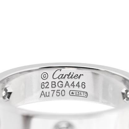 Cartier 18K White Gold 3 Diamond 5.5mm LOVE Ring 62 10 4 of 4