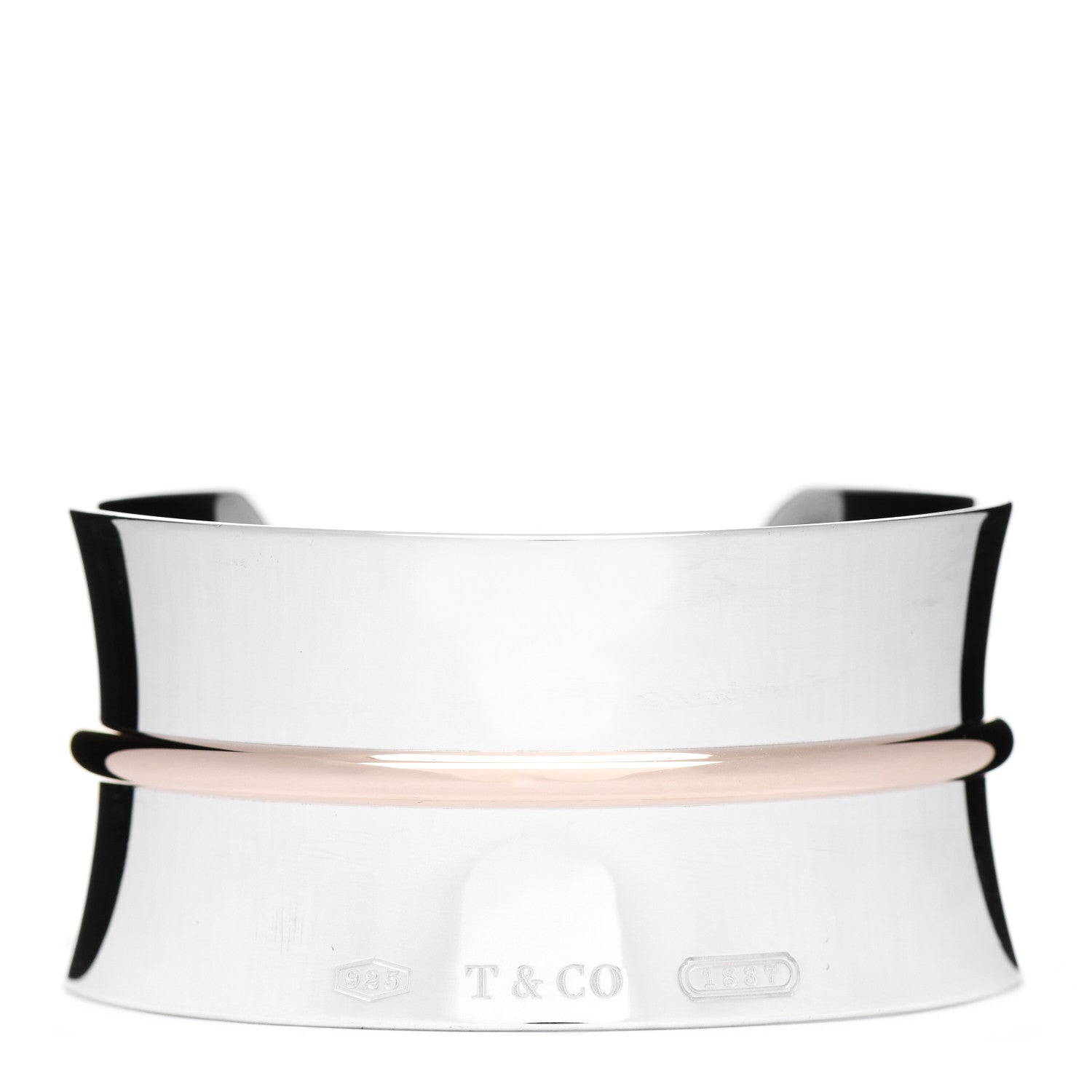 Tiffany Sterling Silver Rubedo 1837 Wide Cuff Bracelet 1 of 3