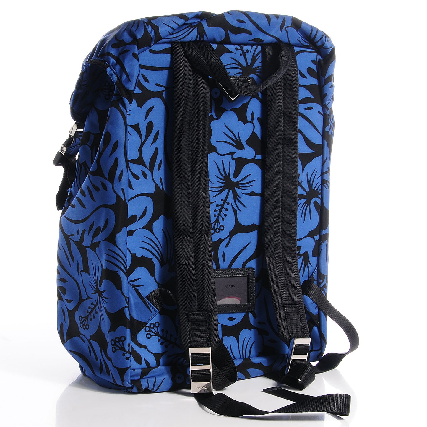 Tessuto Hibiscus Print Double Buckle Backpack Blue
