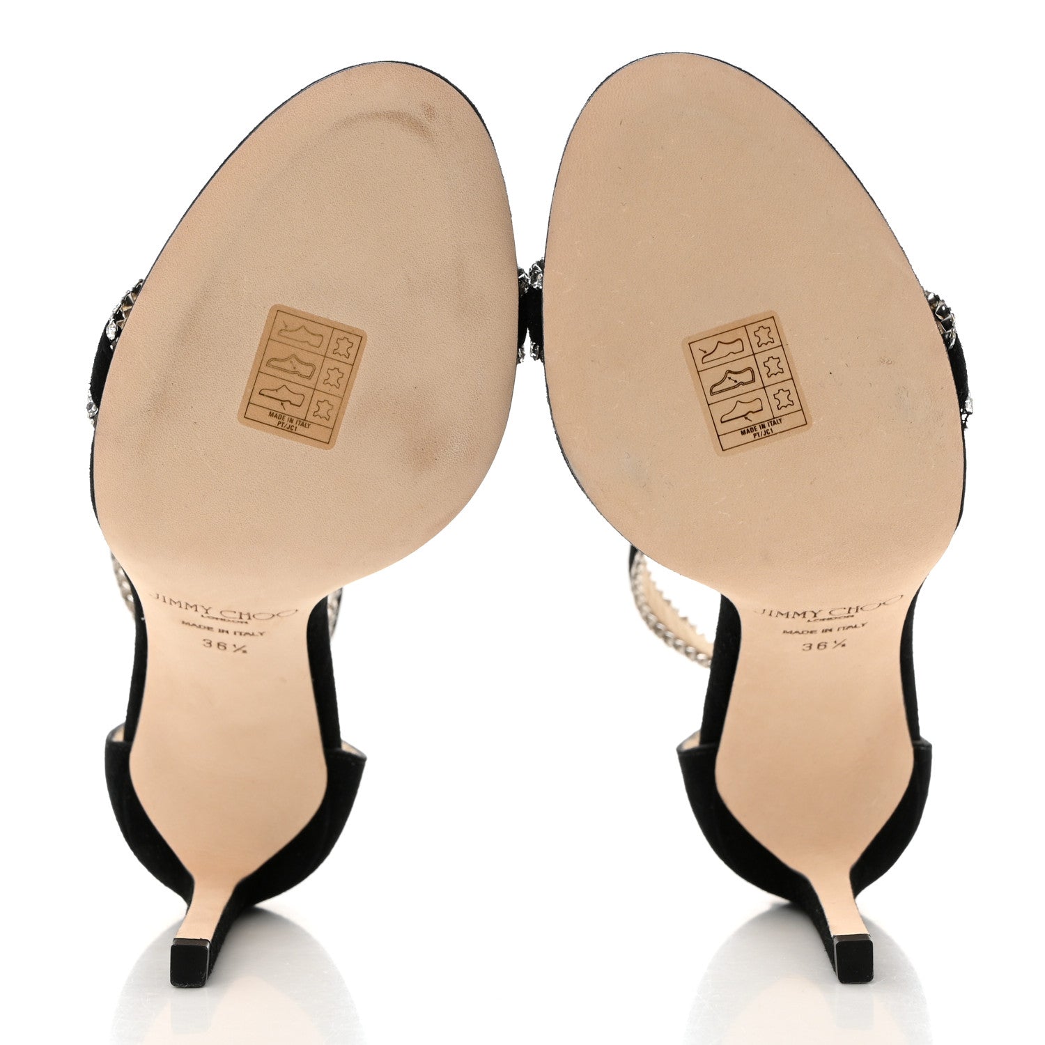 Jimmy Choo Suede Jewel Dochas 100 Open Toe Sandals 36.5 Black 5 of 8