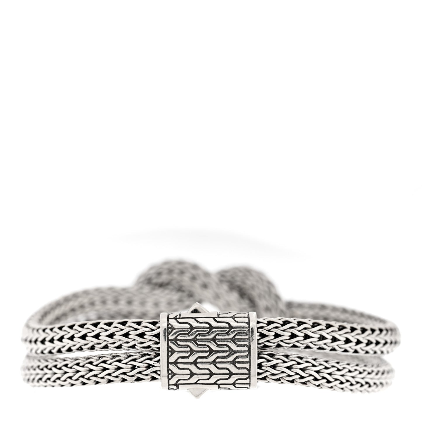 Sterling Silver 10mm Love Knot Bracelet Black