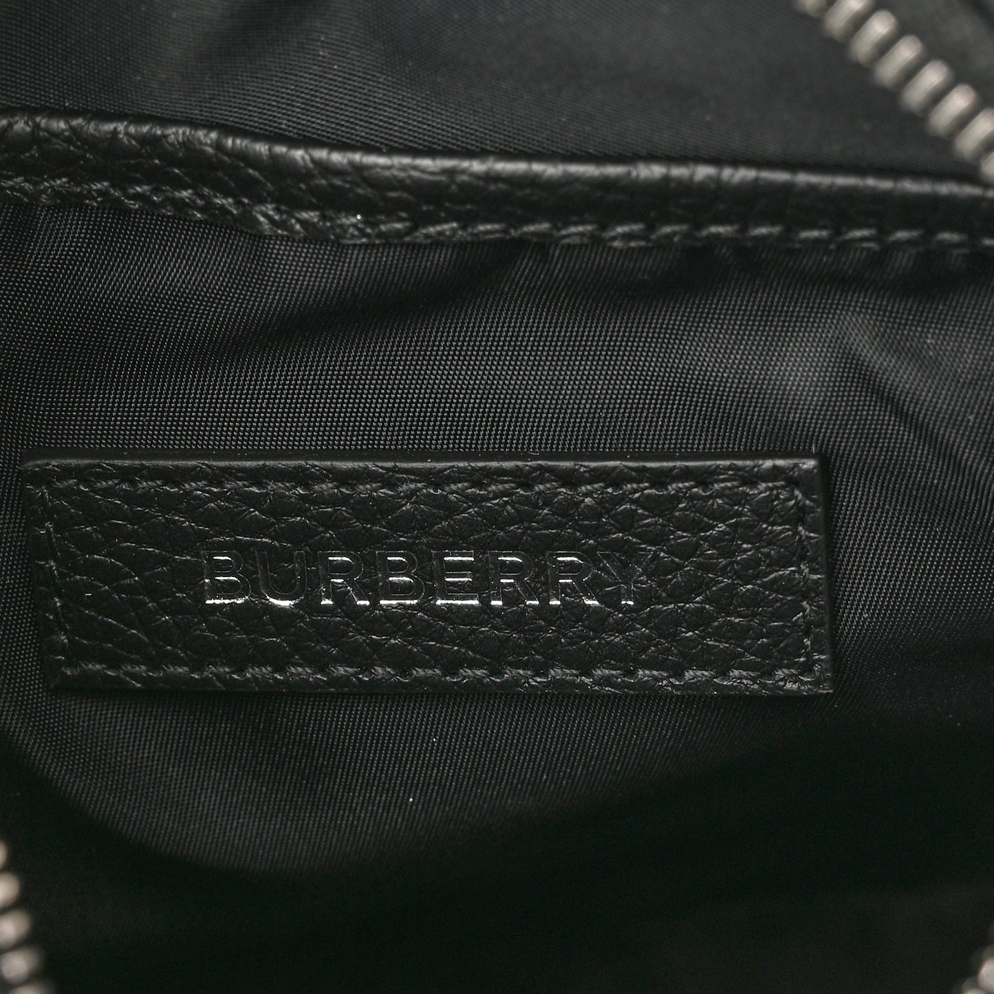 Pebbled Calfskin Logo Embossed Thornton Messenger Bag Black