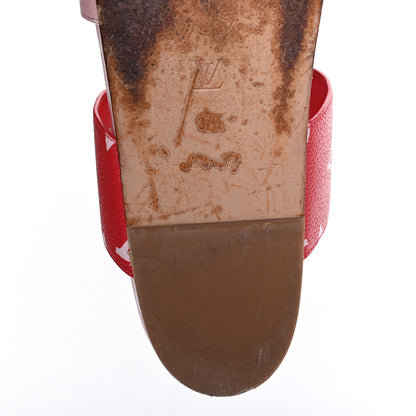 Louis Vuitton Monogram Giant Bom Dia Flat Mule Sandals 37.5 Rouge Rose 11 of 18