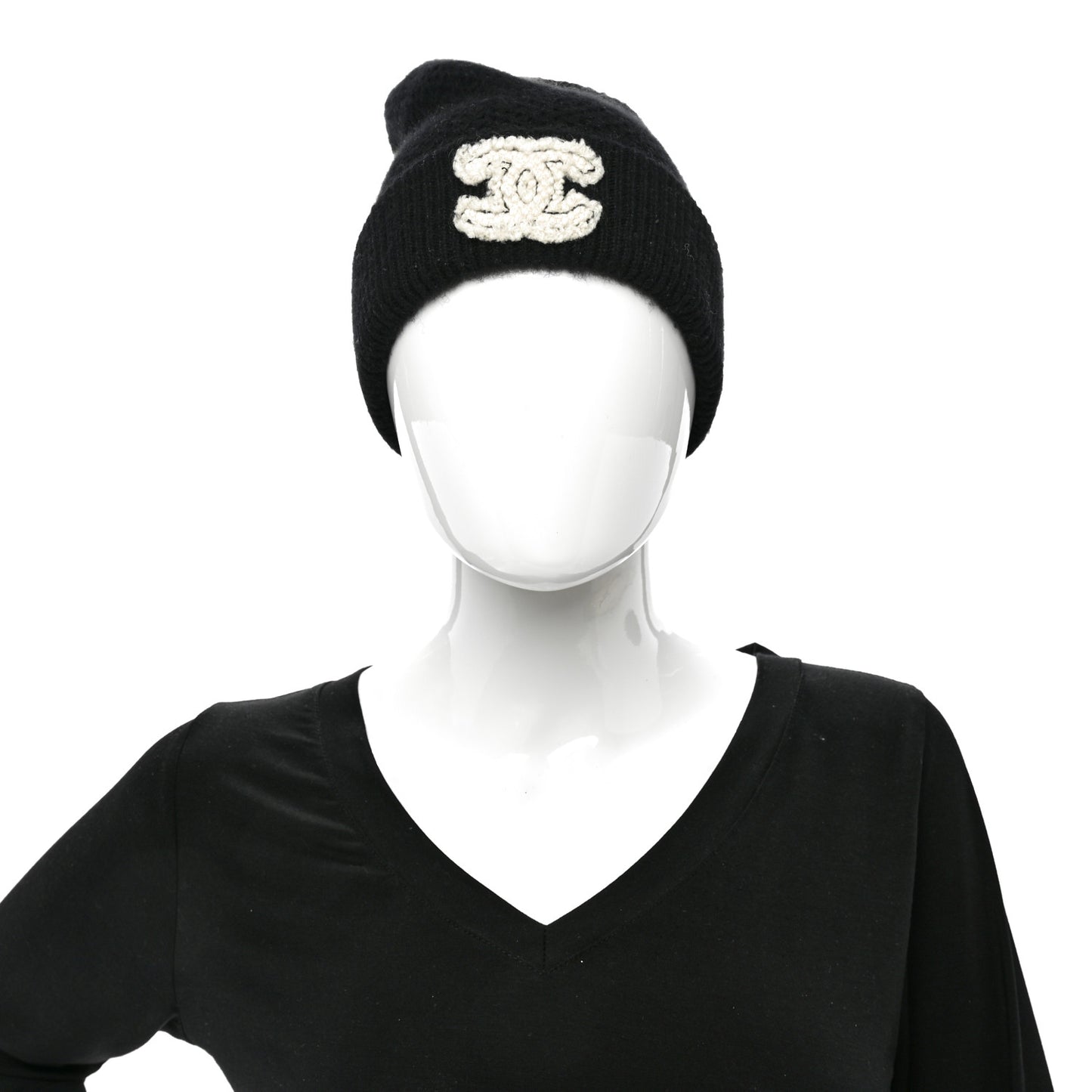 Cashmere CC Logo Beanie Hat Black