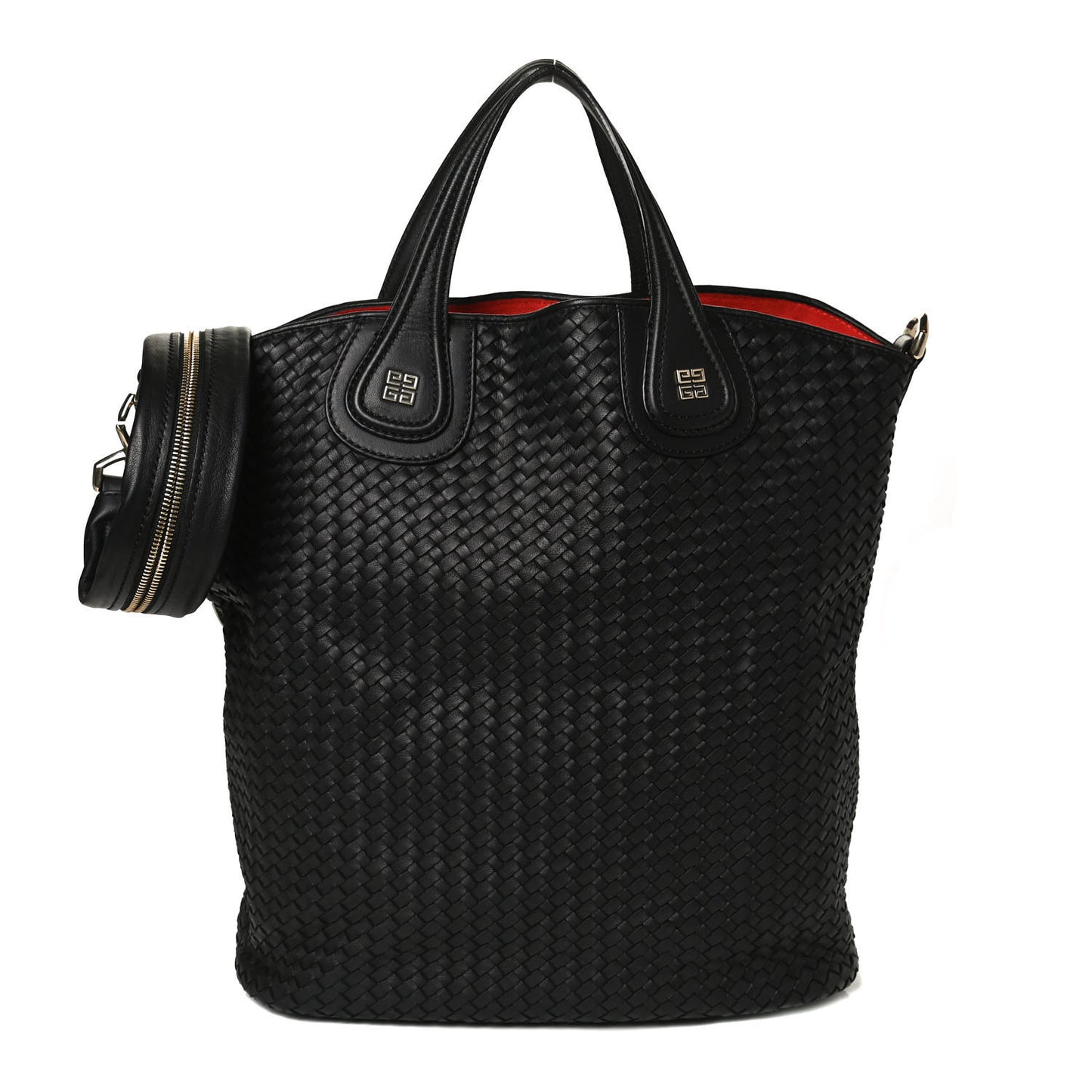 Lambskin Woven Large Nightingale Black
