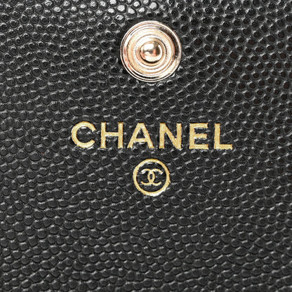 Chanel Shiny Caviar Enamel Quilted CC Flap Card Holder Black 7 of 9