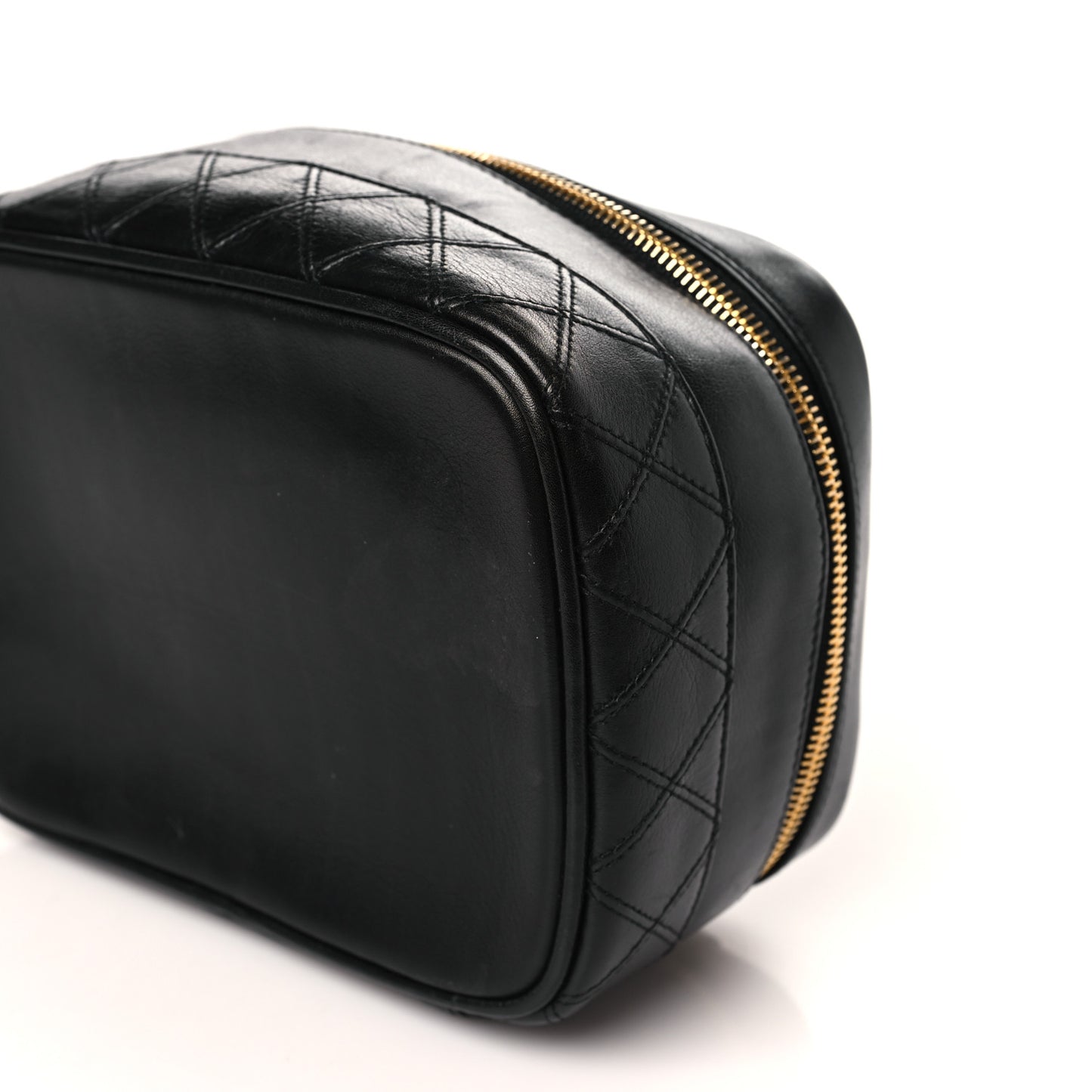 Lambskin Vanity Cosmetic Case Black