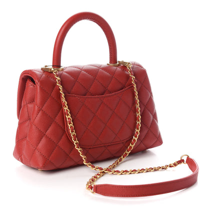 Chanel Caviar Quilted Mini Coco Handle Flap Dark Red 2 of 10