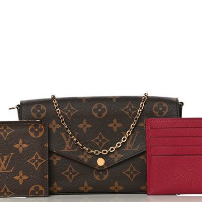 Louis Vuitton Monogram Pochette Felicie Chain Wallet Fuchsia 11 of 14