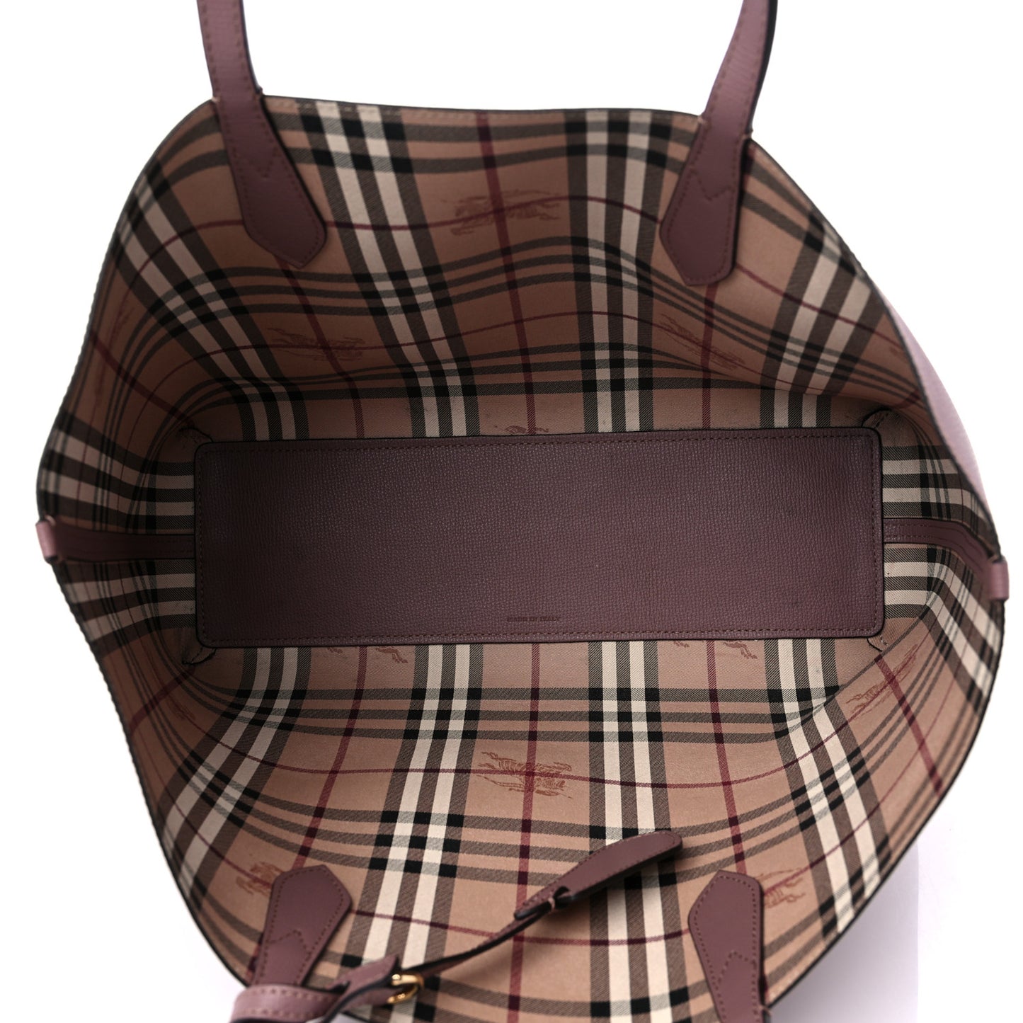 Grainy Calfskin Haymarket Check Medium Reversible Tote Dusty Pink