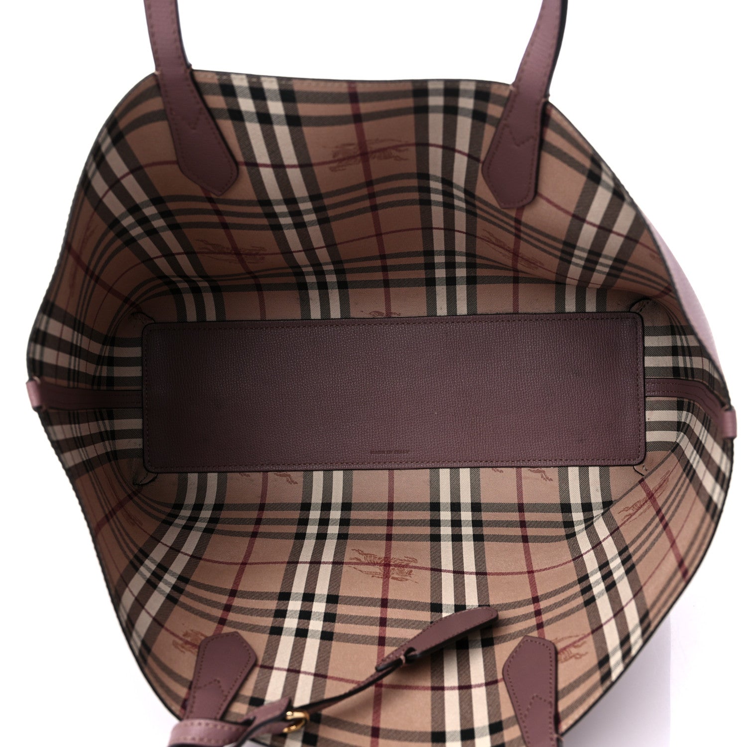 Burberry Grainy Calfskin Haymarket Check Medium Reversible Tote Dusty Pink 15 of 20