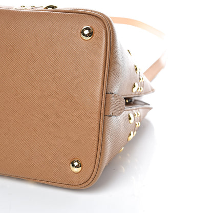 Prada Saffiano Studded Bijou Tote Caramel 6 of 11