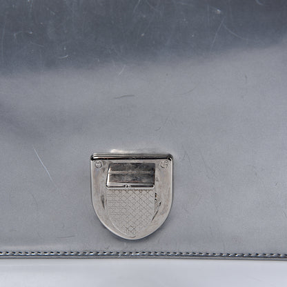 Christian Dior Metallic Patent Micro-Cannage Medium Diorama Flap Bag Silver 12 of 15