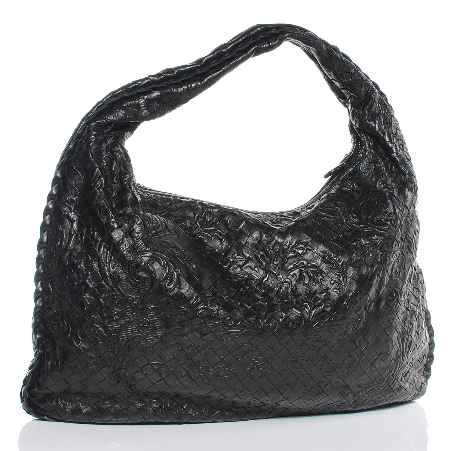 Bottega Veneta Nappa Intrecciato Embossed Medium Veneta Hobo Black 3 of 7