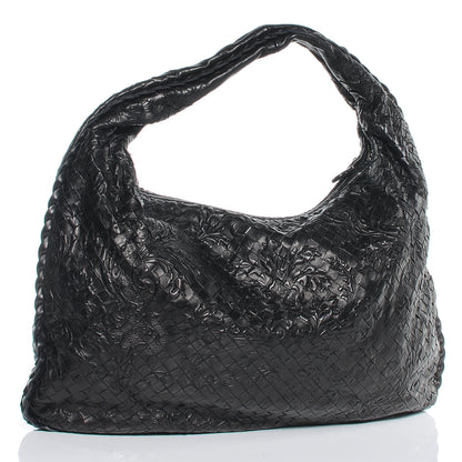 Bottega Veneta Nappa Intrecciato Embossed Medium Veneta Hobo Black 3 of 7