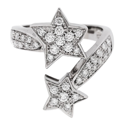 Chanel 18K White Gold Diamond Comete Geode Ring 48 4.5 1 of 5