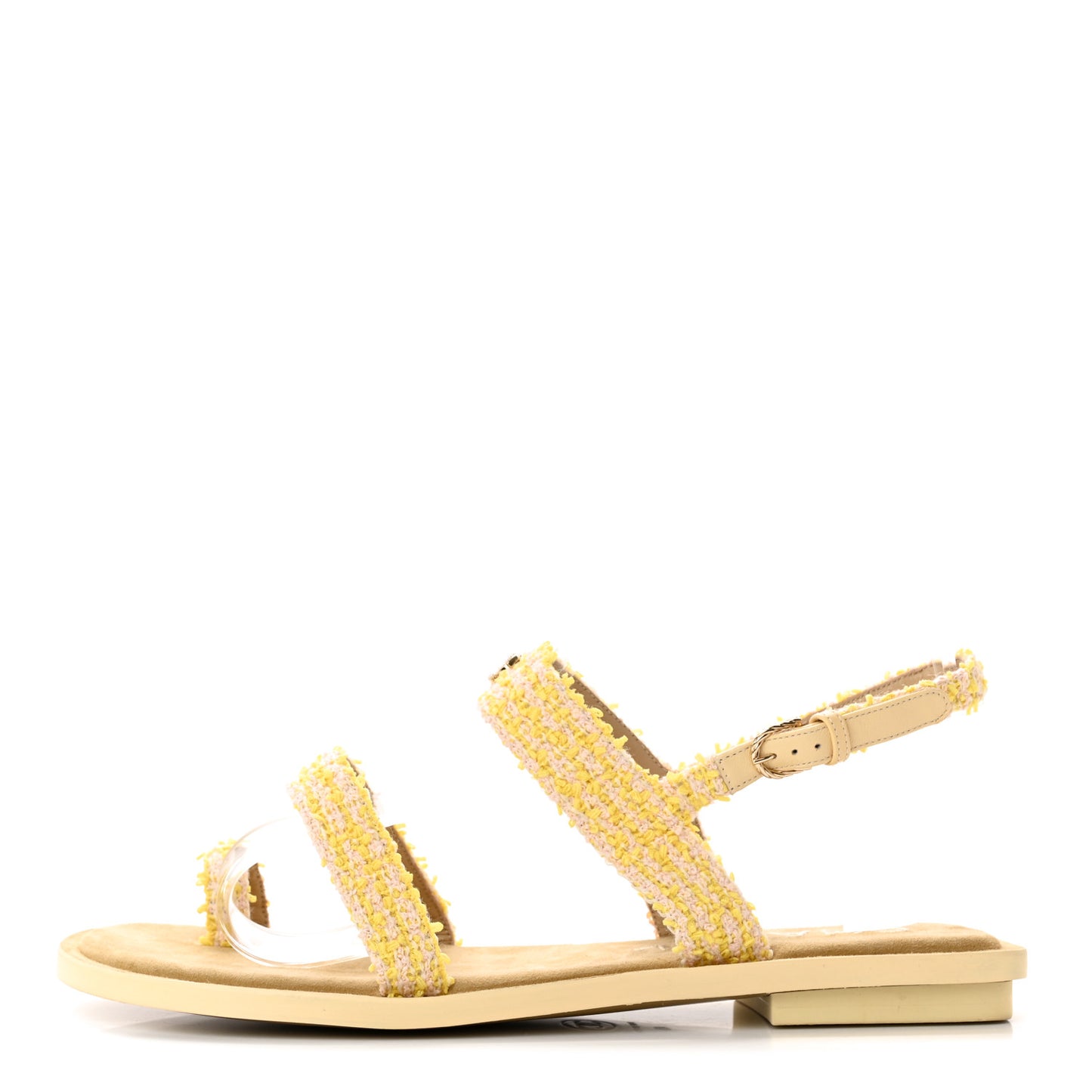 Tweed CC Sandals 40 Yellow Light Pink