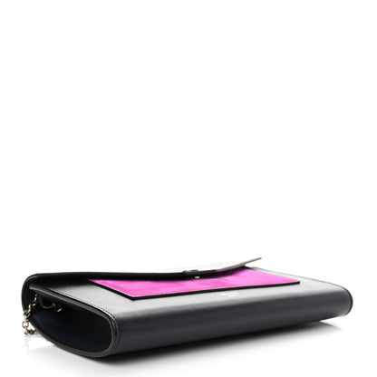 Celine Smooth Calfskin Tri-Color Clutch on a Chain Black 4 of 12