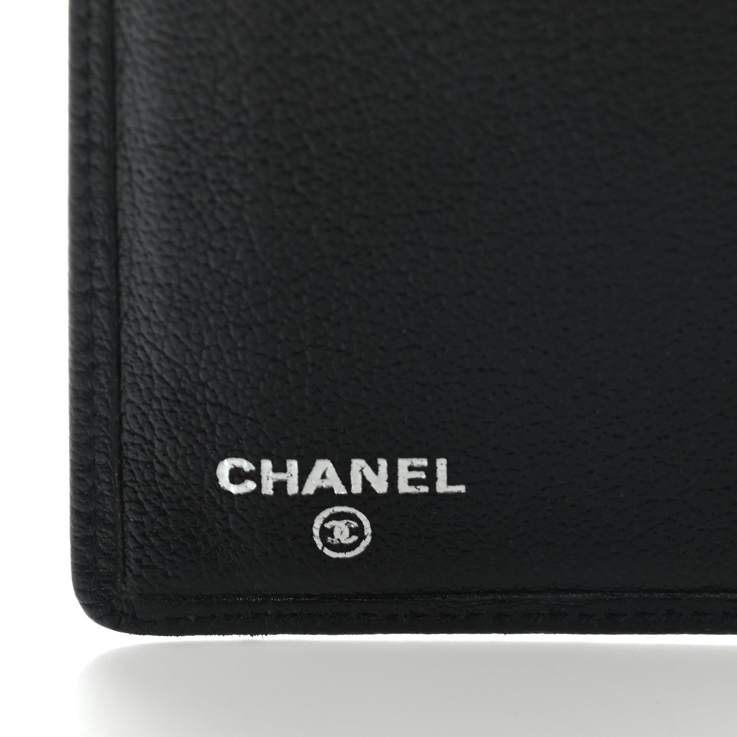 Chanel Goatskin Camellia Embossed Yen Wallet Black 6 of 17