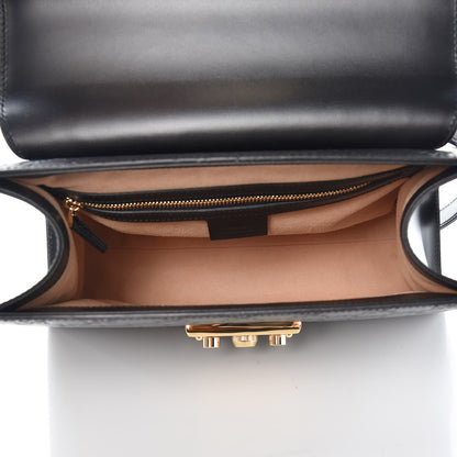 Gucci Guccissima Signature Small Padlock Top Handle Bag Black 5 of 7