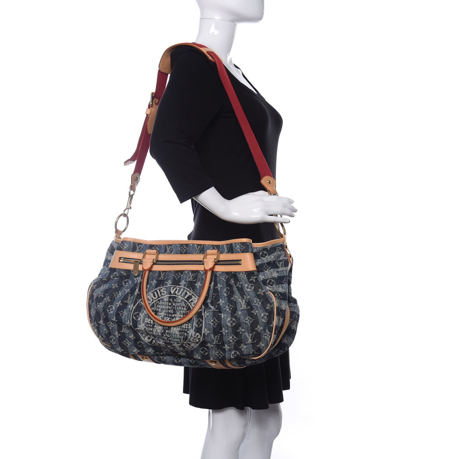 Louis Vuitton Denim Raye Cabas GM 2 of 13
