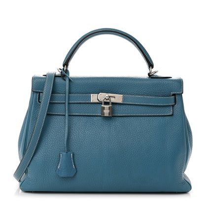 Hermes Taurillon Clemence Kelly Retourne 32 Blue Jean 1 of 11
