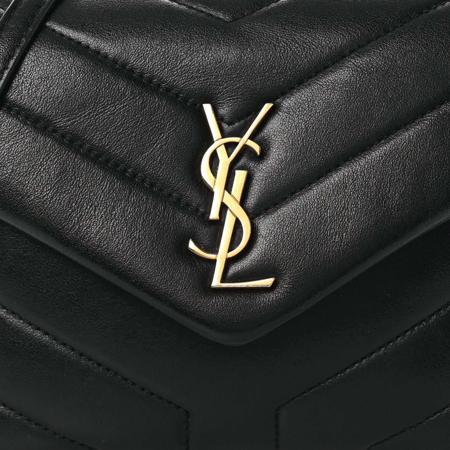 Calfskin Y Quilted Monogram Toy Loulou Crossbody Bag Black
