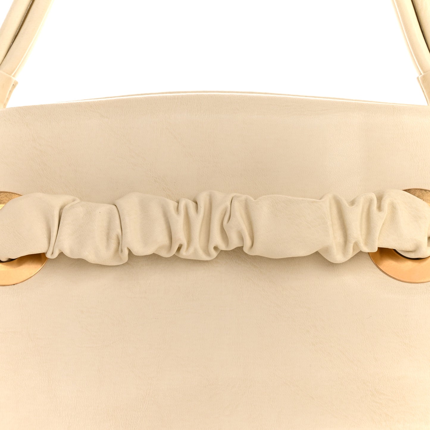 Smooth Calfskin Eyelet Small Top Handle Bag White