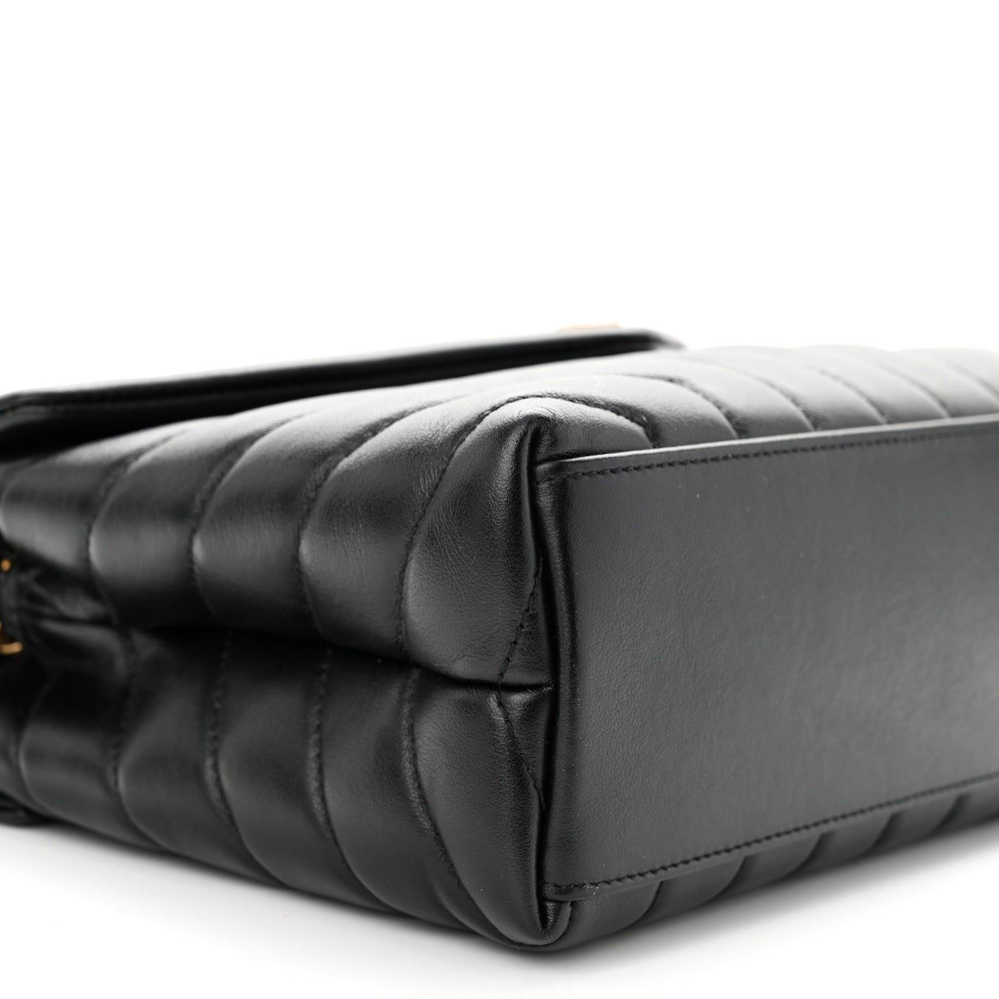 Calfskin Y Quilted Monogram Small Loulou Chain Satchel Black