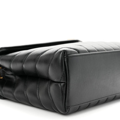 Saint Laurent Calfskin Y Quilted Monogram Small Loulou Chain Satchel Black 8 of 9