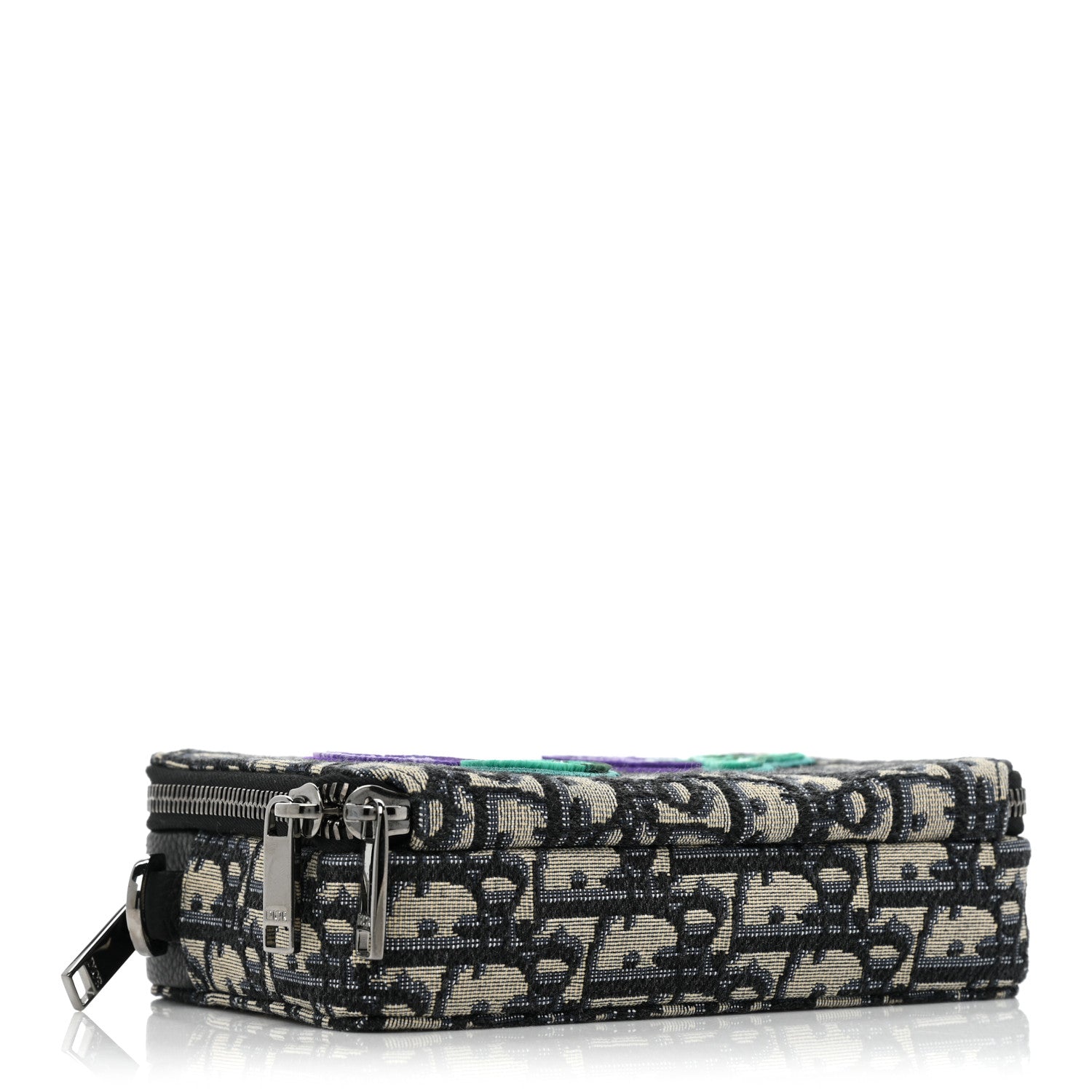 Christian Dior X KENNY SCHARF Oblique Canvas Embroidered Patches Crossbody Charcoal 4 of 10